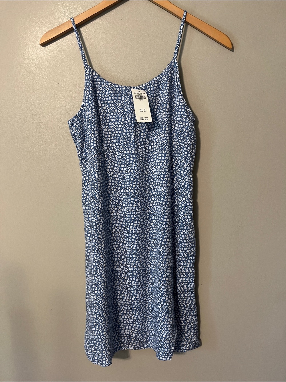 New! Abercrombie Kids Blue Floral Dress w/‎ Hand Pockets Size 13/14 NWT